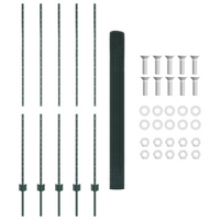 Recinzione in Filo Saldato con 5 Post Verde 1.6x10 m Acciaio