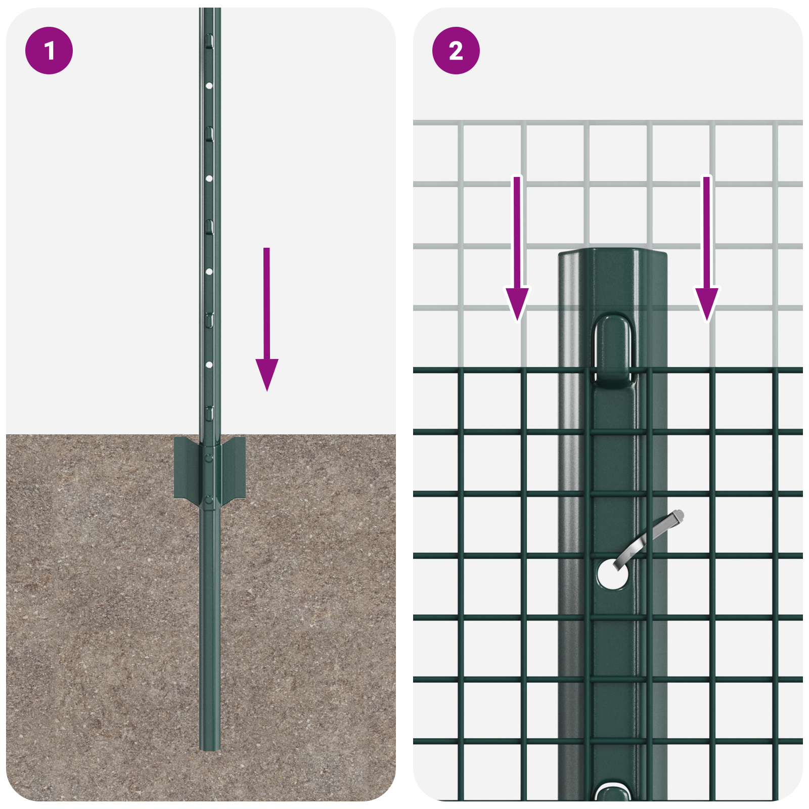 Recinzione in Filo Saldato con 11 U Post Verde 0.6x25 m Acciaio