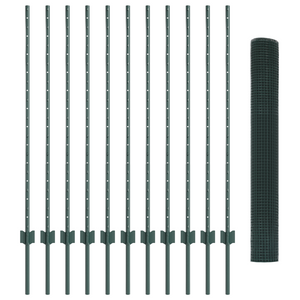 Recinzione in Rete Saldato con 11 Post U Verde 1.2x25 m Acciaio