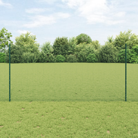 Recinzione in Rete Saldata con 11 Post U Verde 1,2x25 m Acciaio
