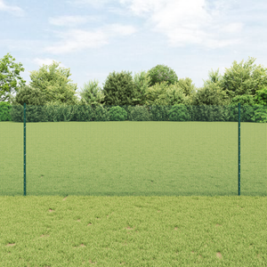 Recinzione in Filo Saldato di con 22 Post U Verde 1x50 m Acciaio