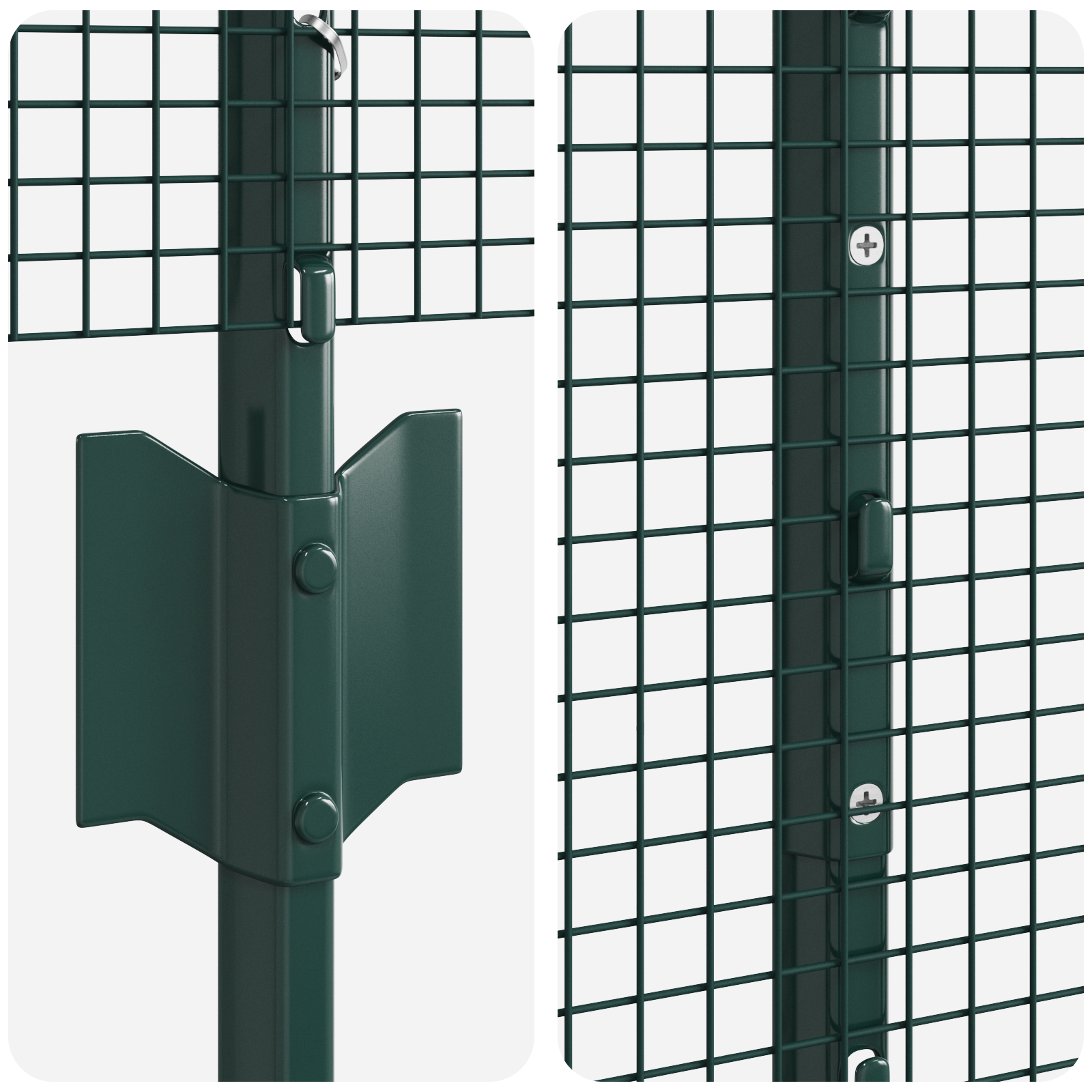 Recinzione in Rete Saldata con 22 Pali Verde 1x50 m Acciaio