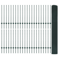 Recinzione in Rete Saldato con 44 U Post Verde 1x100 m Acciaio