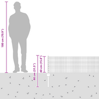 Recinzione in Filo Saldato con 5 U Post Grigi 0.4x10 m Acciaio