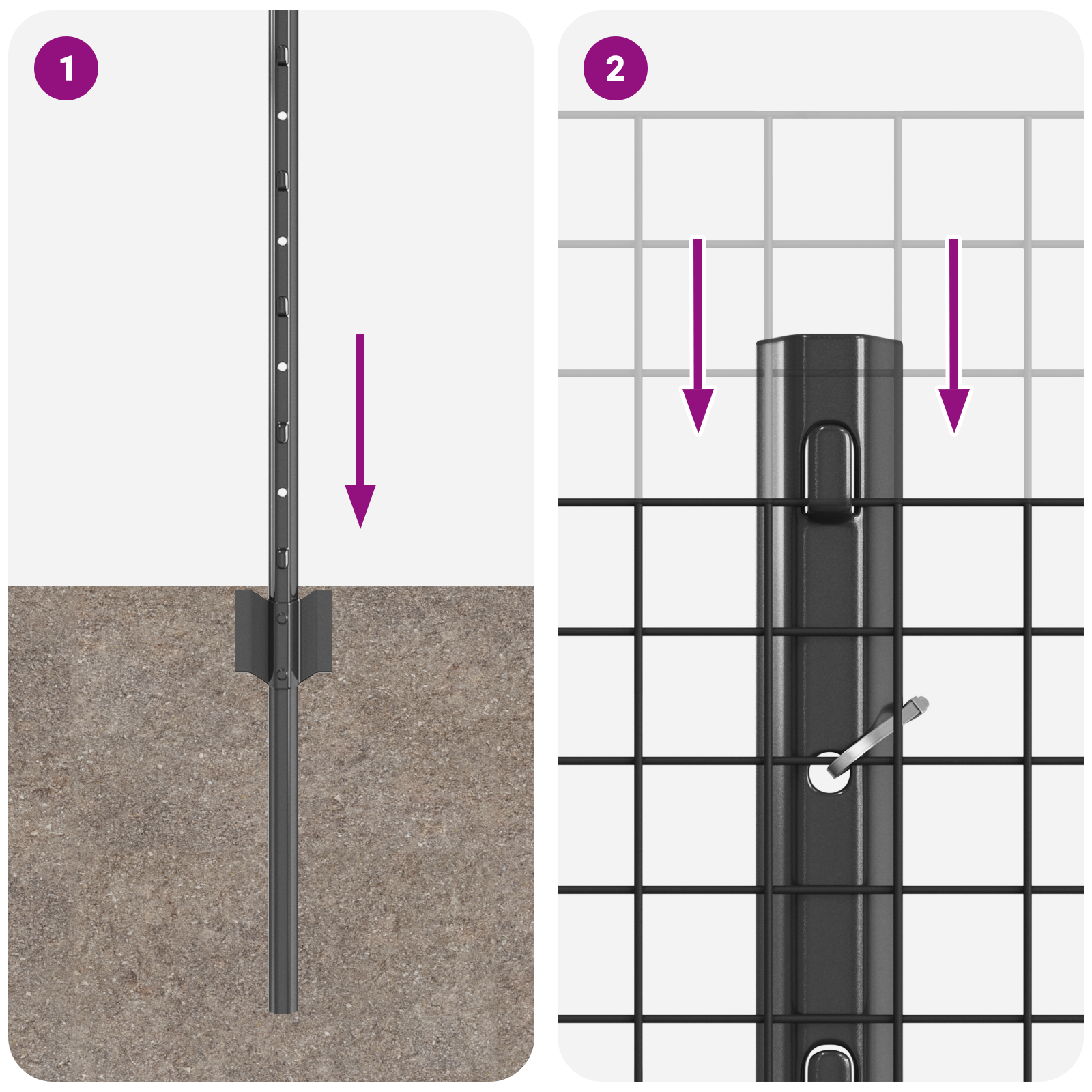 Recinzione in filo saldato con 5 post U Grigia 0.6x10 m Acciaio