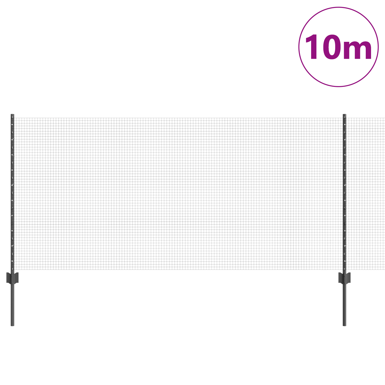 Set di Recinzione per Polli Set di 2 Grigio Metallo 10 x 1 m