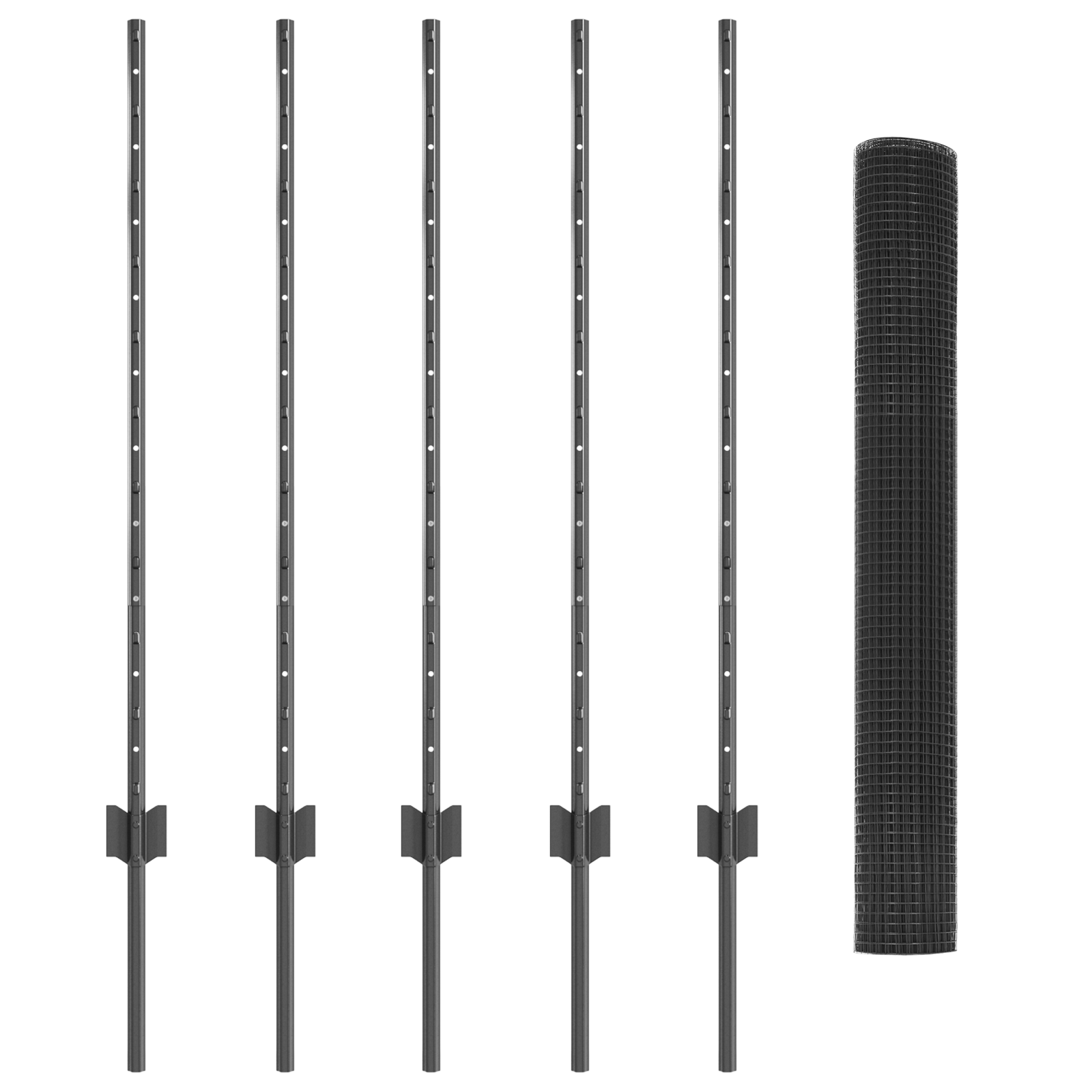 Set di Recinzione da Giardino Set di 2 Grigio Metallo 10 x 1 m