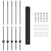 Recinzione in Rete Saldata con 10 Pali Grigi 1,2x10 m Acciaio