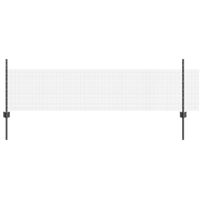 Set di Recinzione da Giardino Set di 2 Grigio Acciaio Zincato