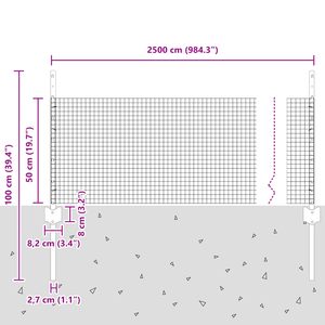 Set di Recinzione da Giardino Set di 2 Grigio Metallo Grande
