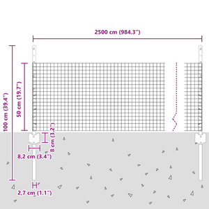 Set di recinzione in rete metallica per polli Set di 2 Grigio