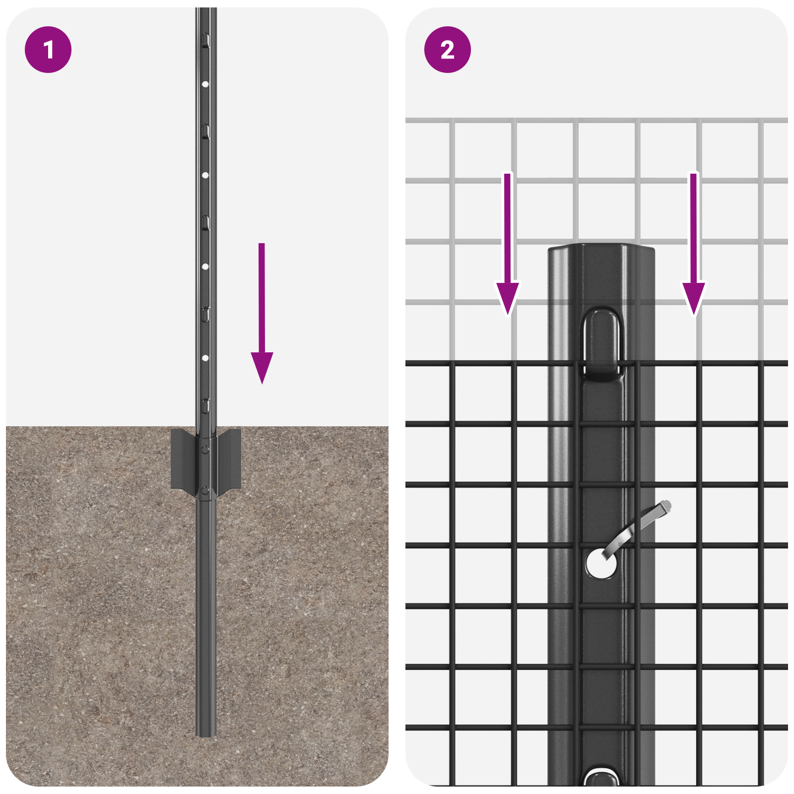 Recinzione in Rete Saldata con 11 Post U Grigio 0.8x25 m Acciaio