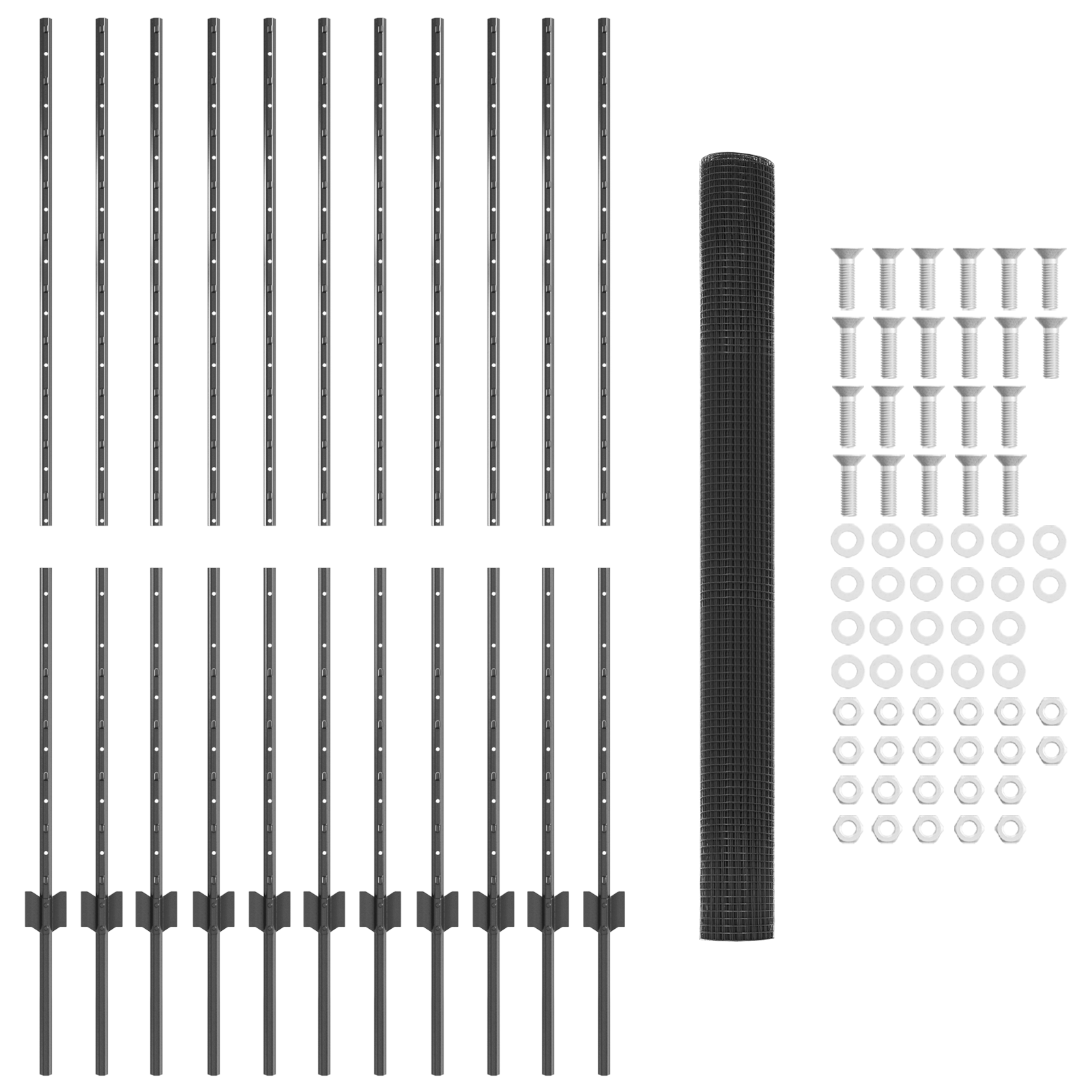 Recinzione Rete Saldato con 22 Post U Grigia 1,4x25 m Acciaio
