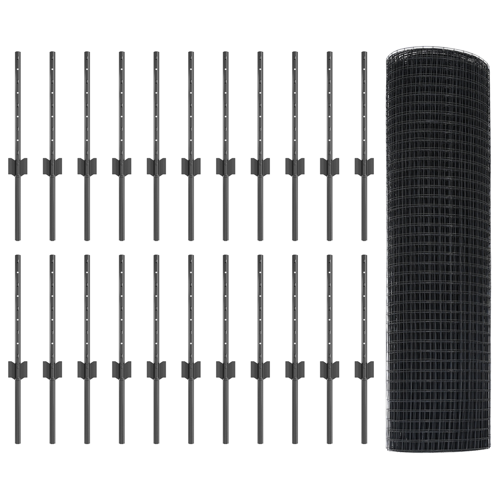 Recinzione in Rete Saldata con 22 Post Grigio 0.4x50 m Acciaio