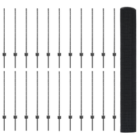 Recinzione in Filo Saldato con 44 Post U Grigio 1x50 m Acciaio
