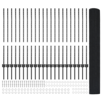 Recinzione in Rete Saldato con 44 Post U Grigia 1x50 m Acciaio
