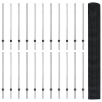 Recinzione in Rete Saldata con 44 Post Grigi 1.2 x 50 m in Acciaio