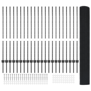 Recinzione in Filo Saldato con 44 Post Grigio 1.2x50 m Acciaio