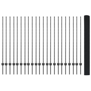 Recinzione in Rete Saldato con 44 Post U Grigio 1.4x50 m Acciaio