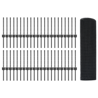 Recinzione in Filo Saldato con 44 Post U Grigio 0.4x100 m Acciaio