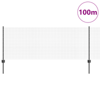 Recinzione in Rete Saldata con 44 Post di U Grigia 0.8x100 m in Acciaio