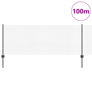 Recinzione in Rete Saldata con 44 Post di U Grigia 0.8x100 m in Acciaio
