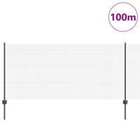 Recinzione in Filo Saldato con 88 Post Grigi 1x100 m Acciaio
