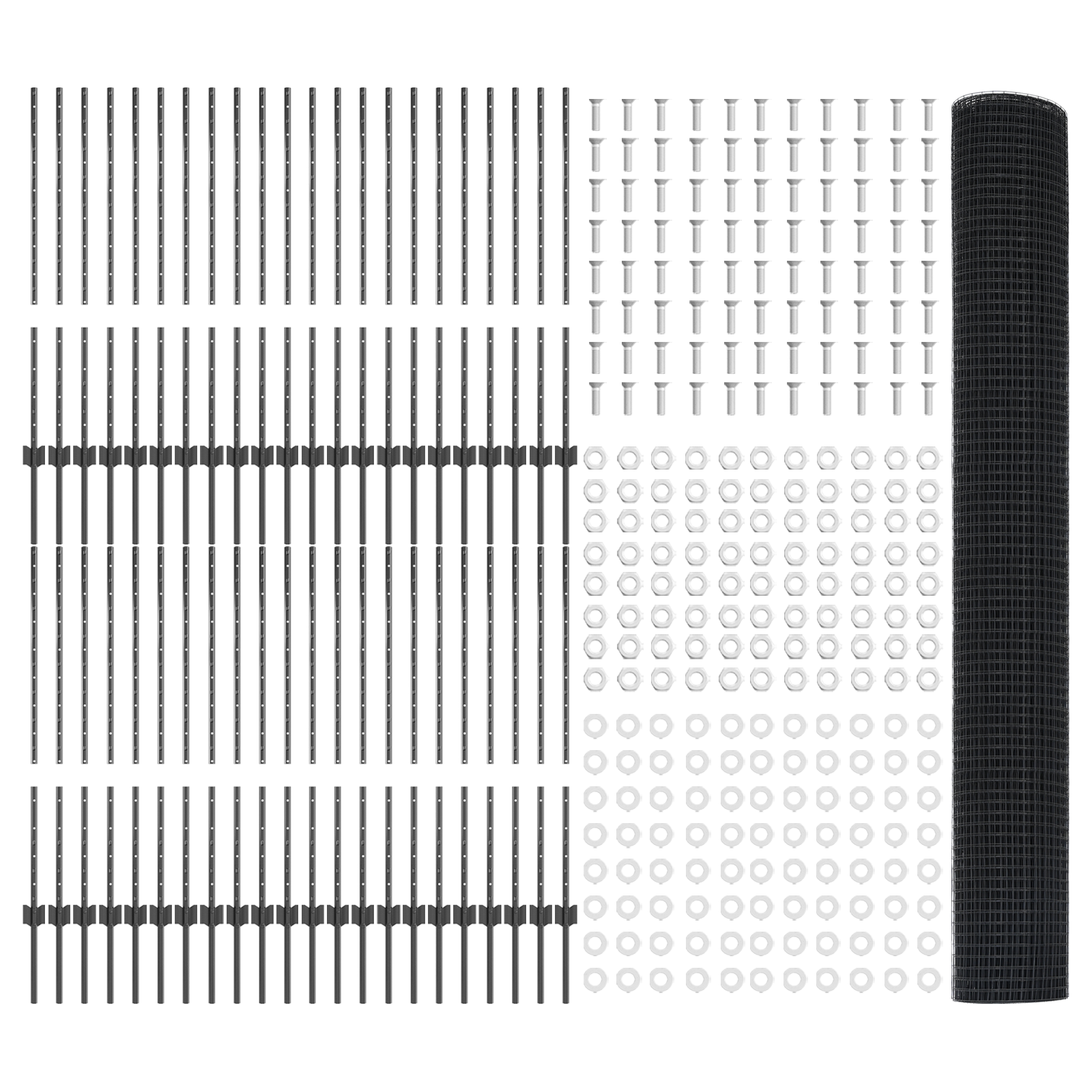 Recinzione in Filo Saldato con 88 Post Grigi 1x100 m Acciaio