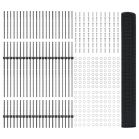 Recinzione in Filo Saldato con 88 Post Grigi 1x100 m Acciaio