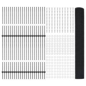 Recinzione in Filo Saldato con 88 Post Grigi 1x100 m Acciaio