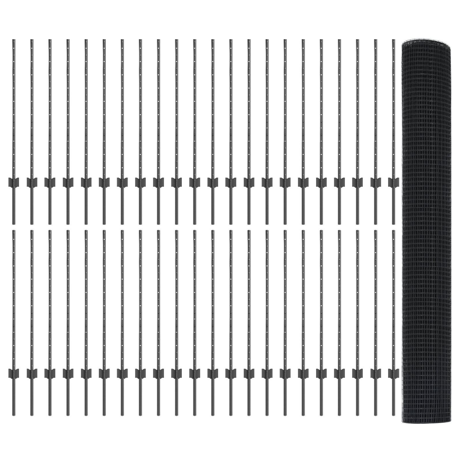 Recinzione in Filo Saldato con 88 Post Grigi 1x100 m Acciaio