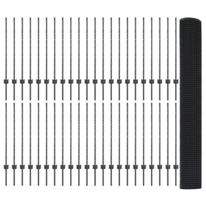 Recinzione in Filo Saldato con 88 Post Grigi 1x100 m Acciaio