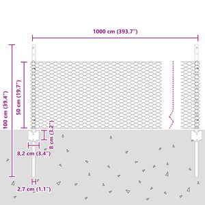 Pali per Recinzione  11 pcs U-Channel Verdi 60 cm in Acciaio