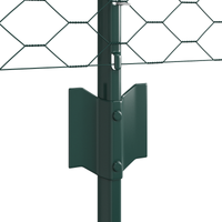 Posti da Recinzione 11 pz U-Channel Verde 120 cm Acciaio