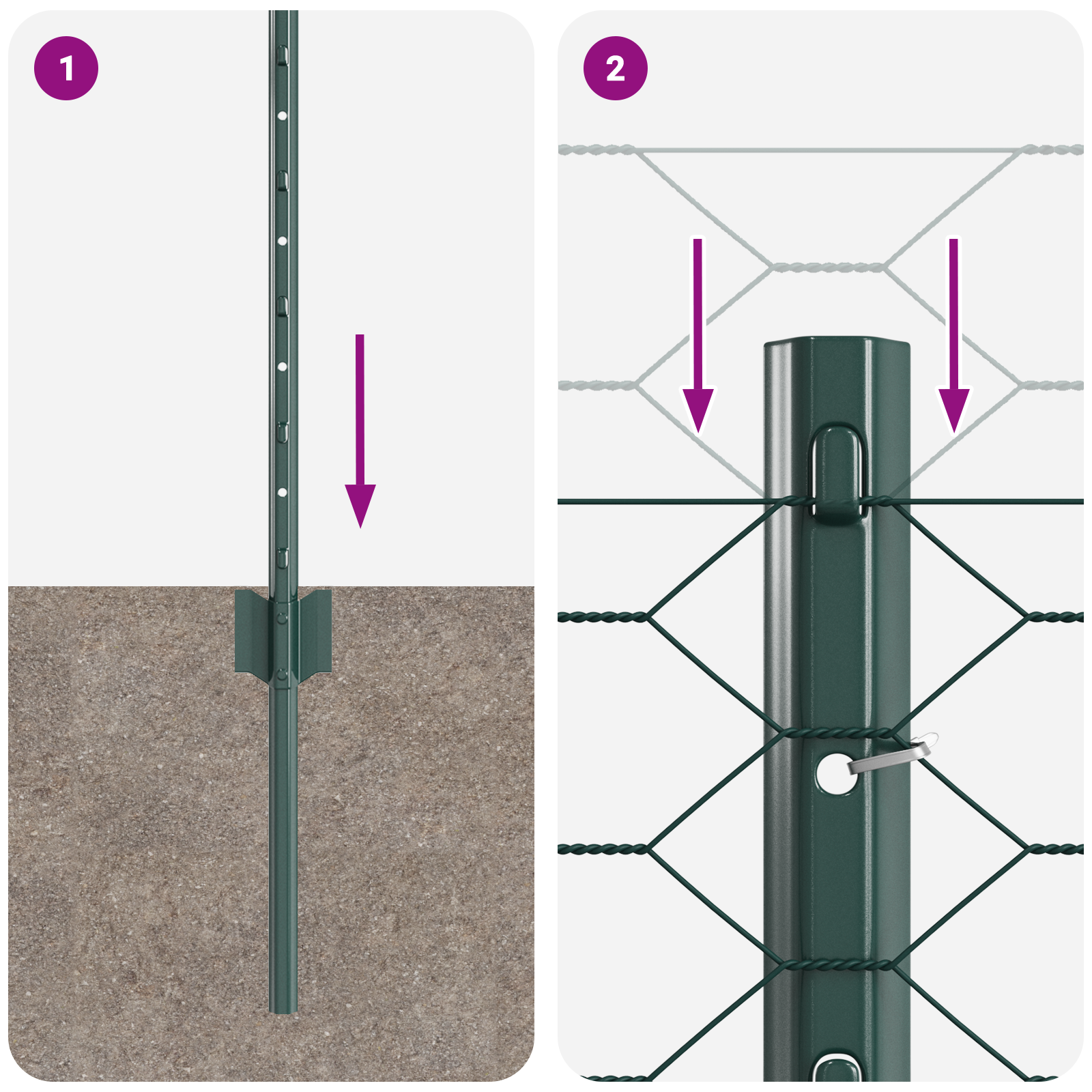 Pali per Recinzioni  5 pz U-Channel Verde 80 cm Acciaio
