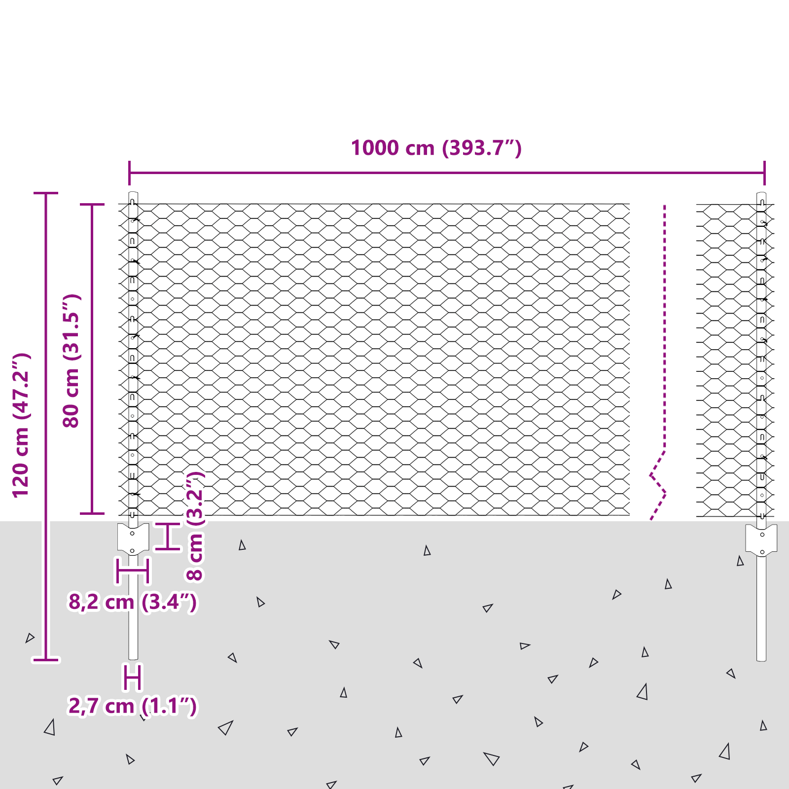 Pali per Recinzioni  5 pz U-Channel Verde 80 cm Acciaio