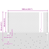 Pali per Recinzioni  5 pz U-Channel Verde 80 cm Acciaio