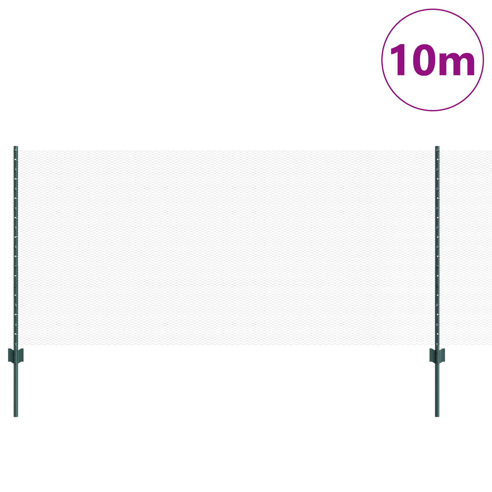 Pali Recinzione  5 pcs U-Channel Verde 100 cm Acciaio