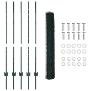 Pali di Recinzione  5 pz U-Channel Verde 120 cm Acciaio