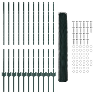 Set di Recinzione Set di 2 Verde Acciaio Standard Durevole