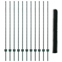 Pali per Recinzione  11 pcs U-Channel Verde 140 cm Acciaio