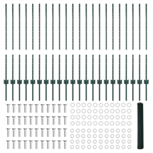 Pali da Recinzione  11 pcs U-Channel Verde 100 cm Acciaio