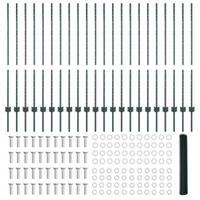Pali per Recinzione  11 pz Verde 120 cm Acciaio