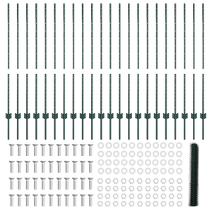 Pali per Recinzione  11 pcs U-Channel Verde 120 cm Acciaio
