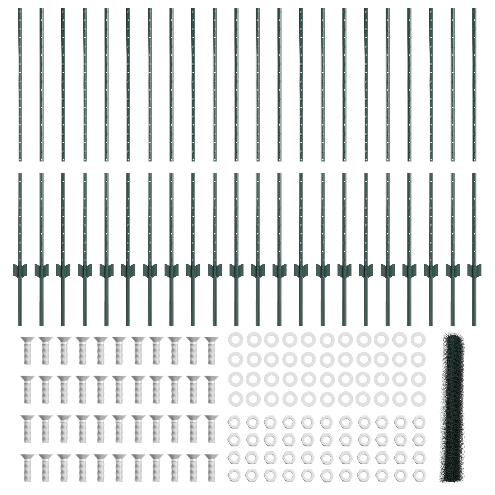 Pali per Recinzione  11 pz U-Channel Verde 120 cm Acciaio