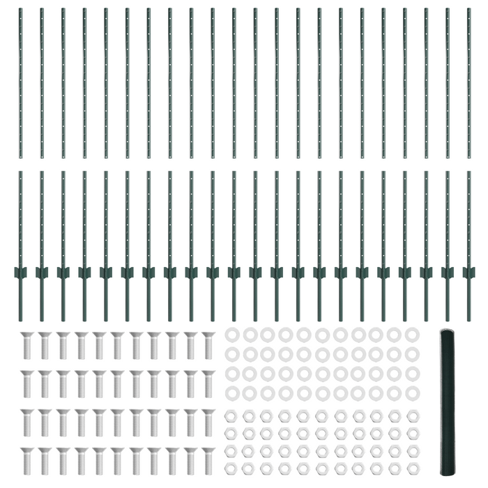 Post di Recinzione  11 pz U-Channel Verde 140 cm Acciaio