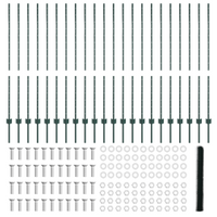 Pali per Recinzione  11 pz U-Channel Verde 140 cm Acciaio