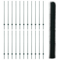 Posti per Recinzione  11 pcs U-Channel Verde 140 cm Acciaio