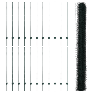 Posti per Recinzione  11 pcs U-Channel Verde 140 cm Acciaio