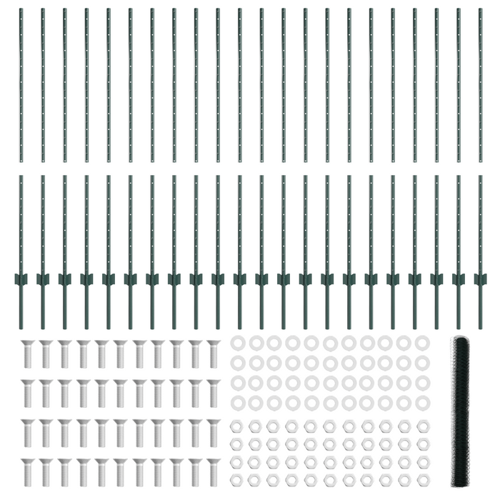 Posti per Recinzione  11 pcs U-Channel Verde 140 cm Acciaio